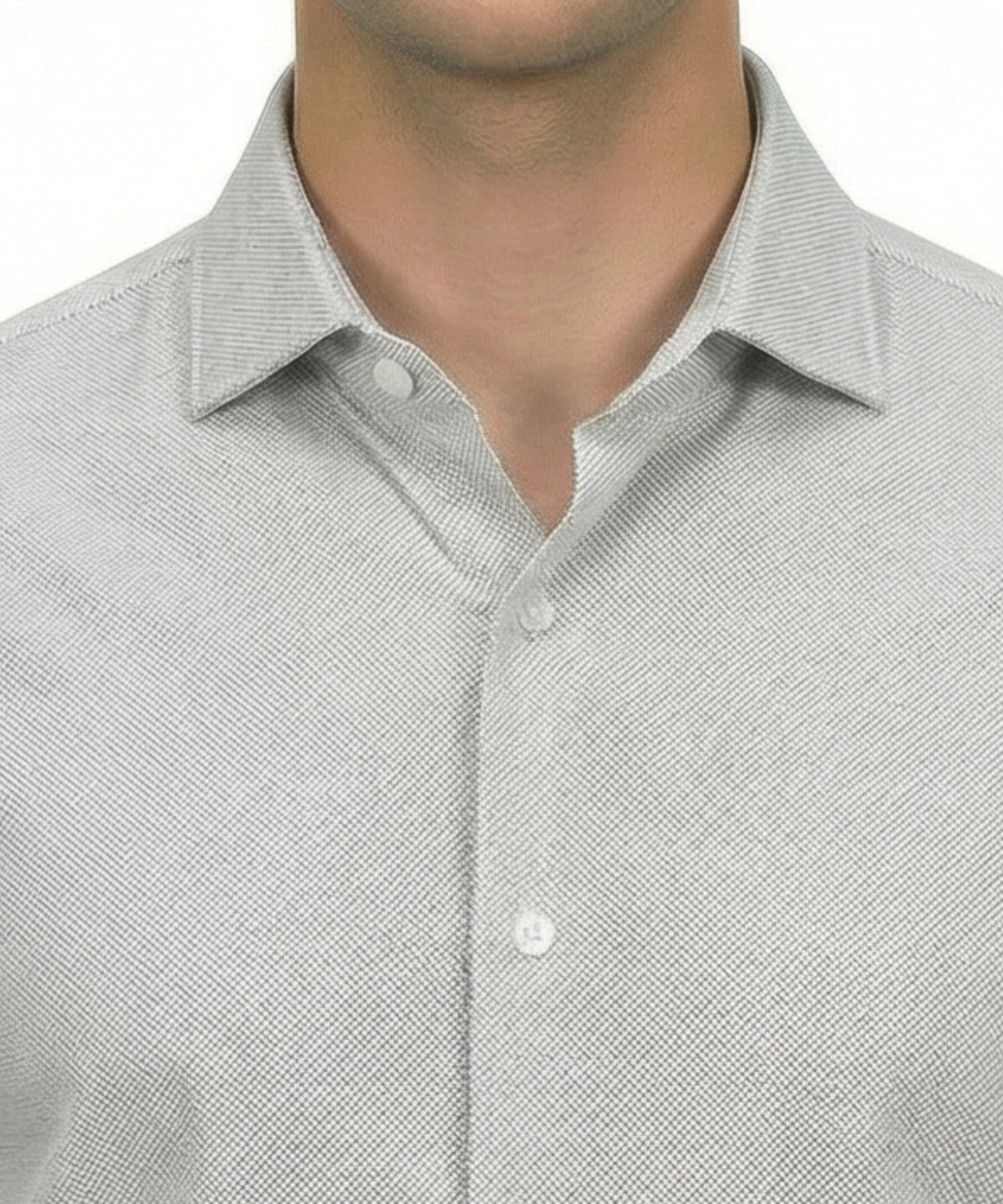 DapperTee grey open polo highlighting firm collar and professional high-end tailored fit.