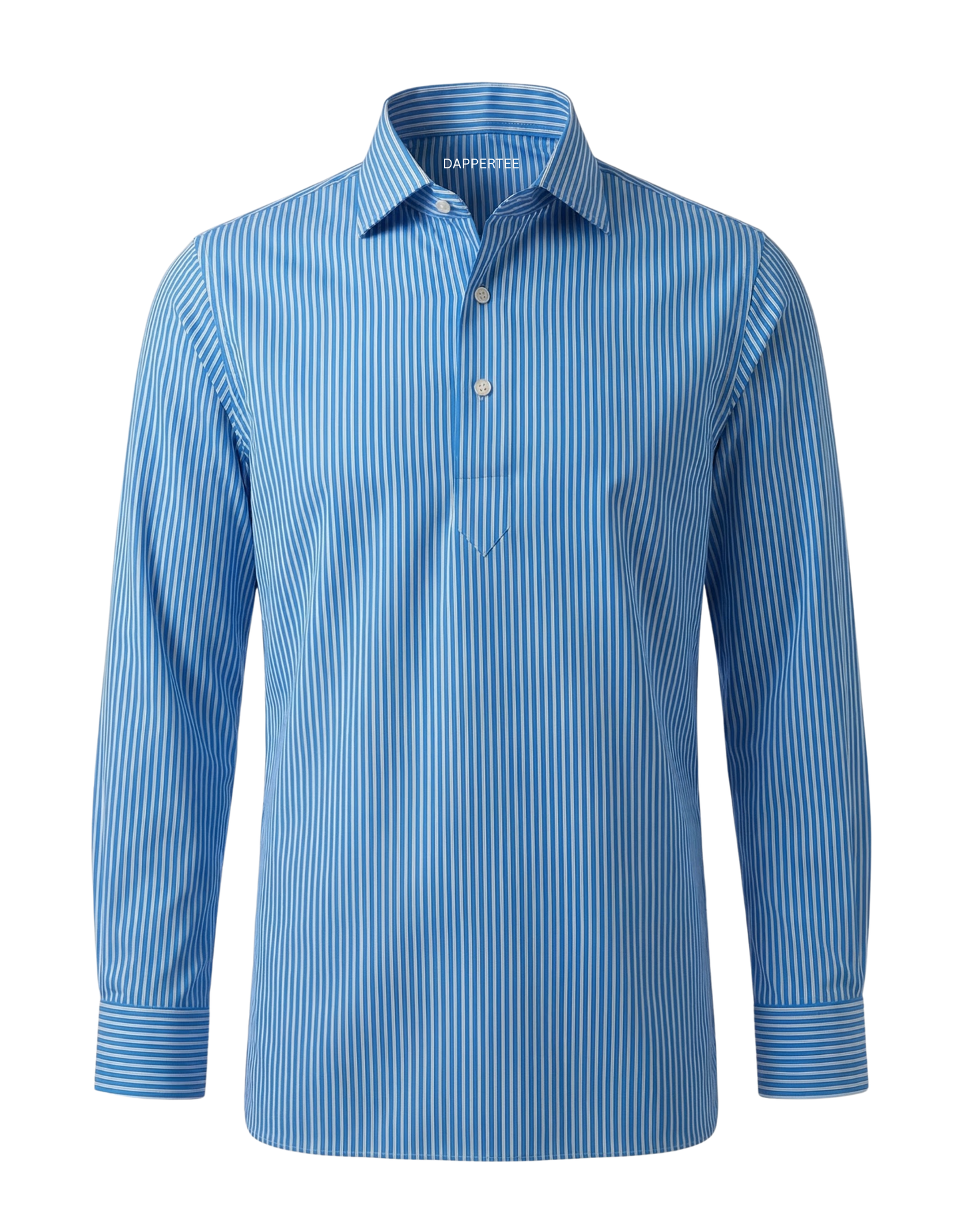 London Blue Pin Stripes Full Sleeve Polo For Office
