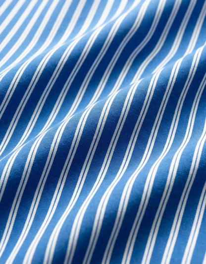 London Blue Pin Stripes Full Sleeve Polo For Office