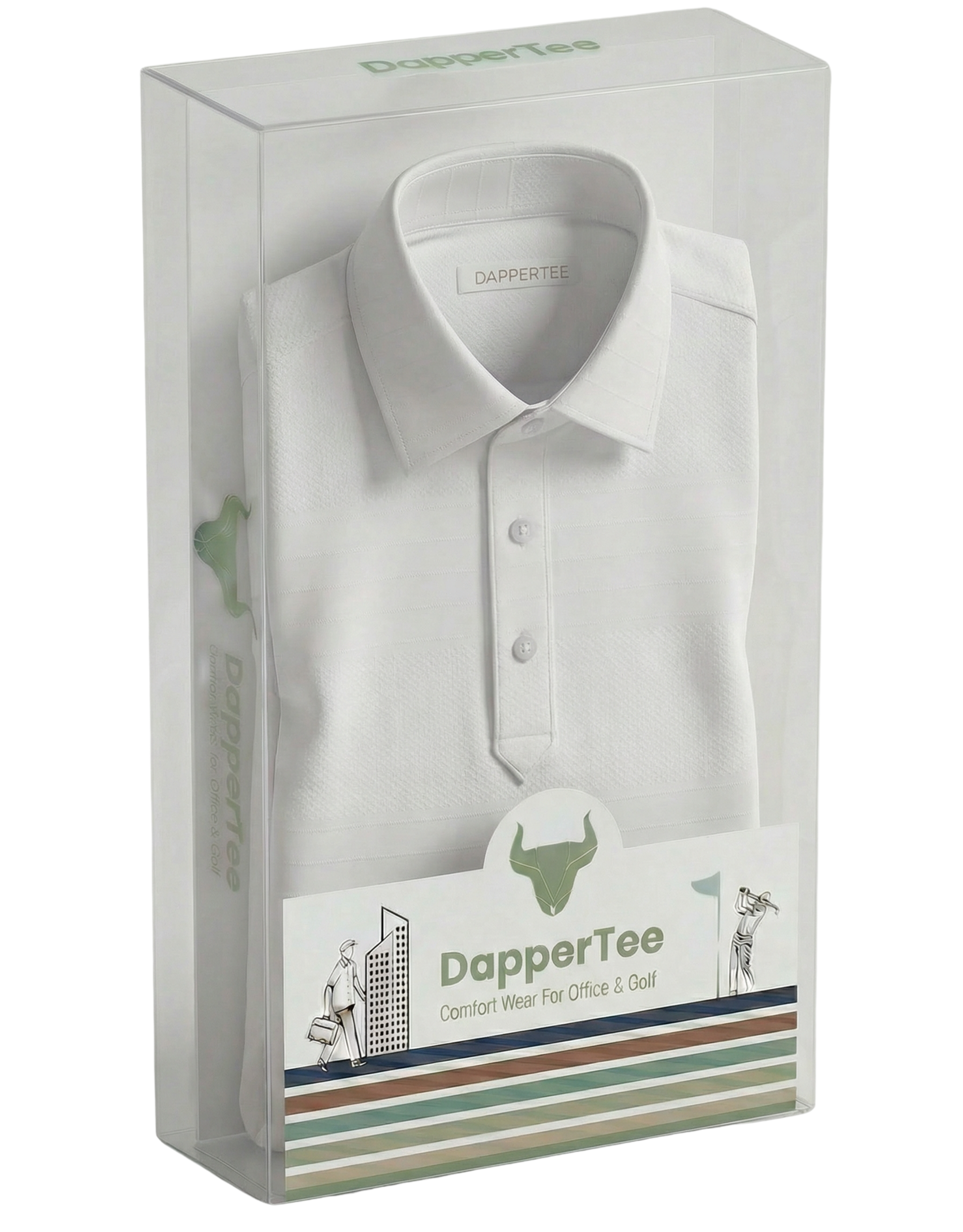 DapperTee premium long sleeve polo luxury packaging for high-end professional corporate gifting.