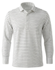 DapperTee Italian designer jacquard stripe long sleeve polo luxury professional office attire.