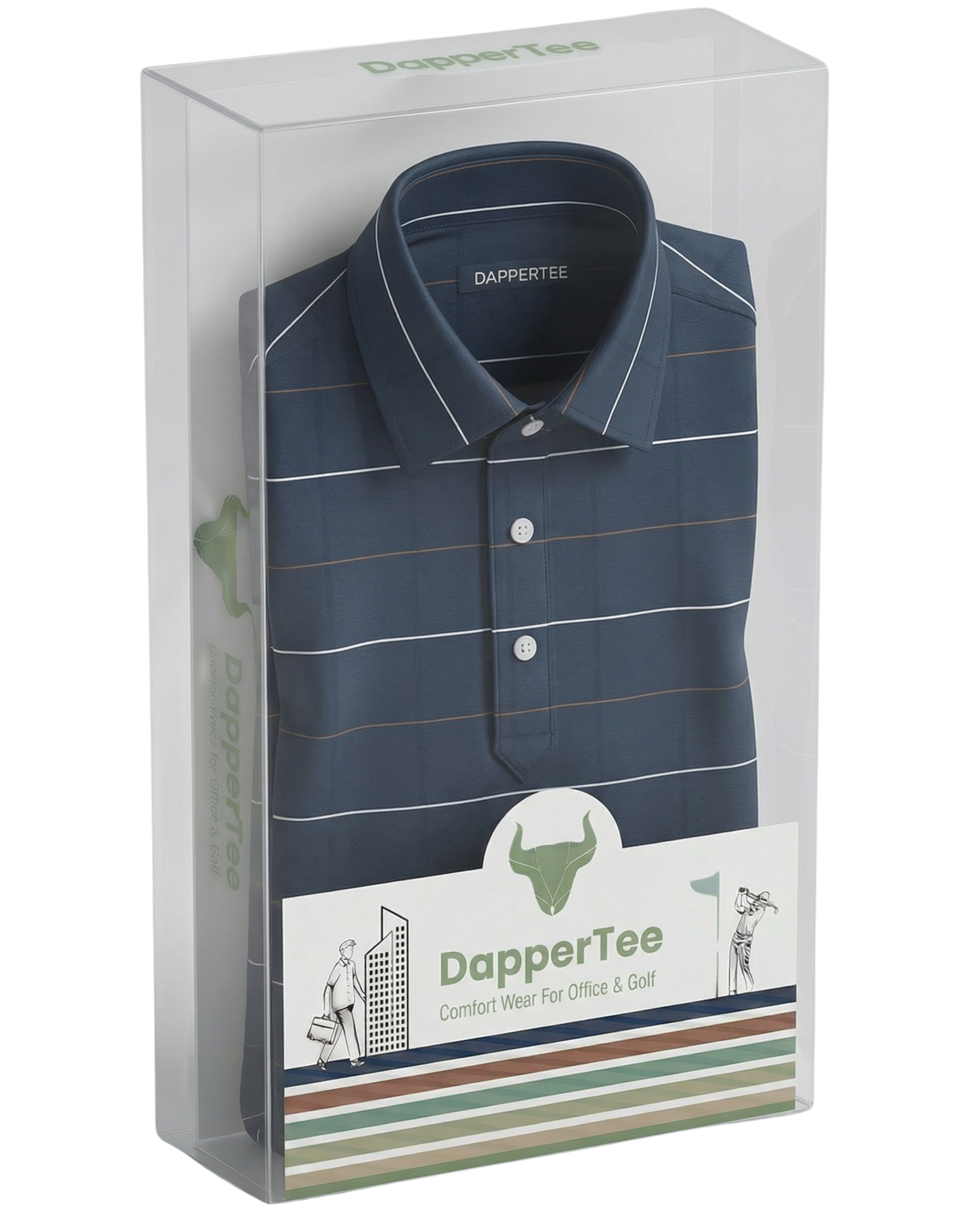 DapperTee premium long sleeve polo luxury packaging for high-end professional corporate gifting.