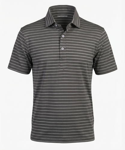 DapperTee stunning black regal basic comfort polo premium professional corporate office attire.