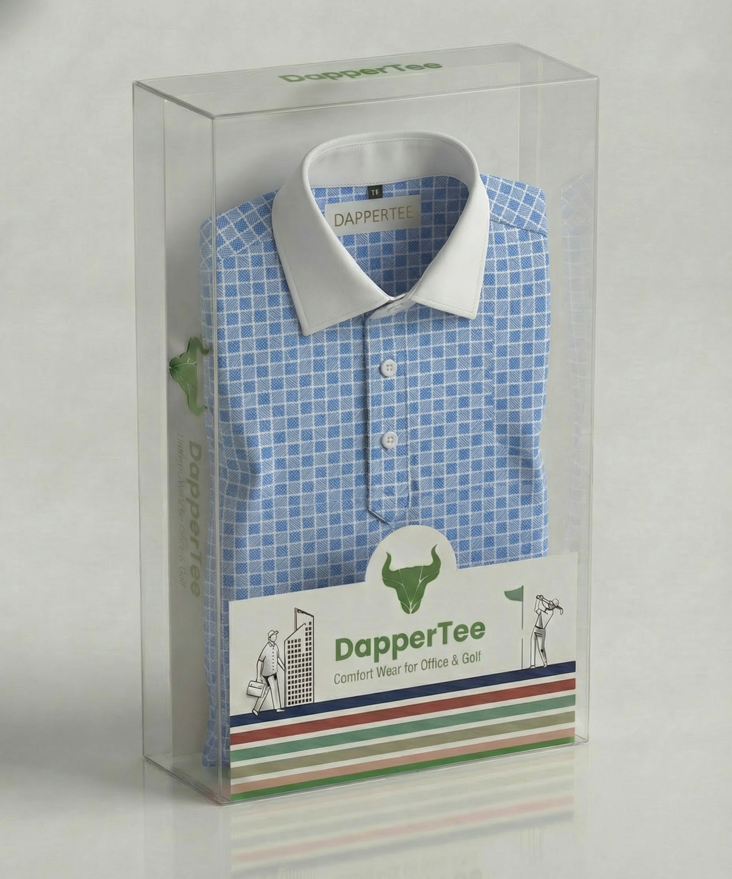 British Checks With White Collar Office Polo