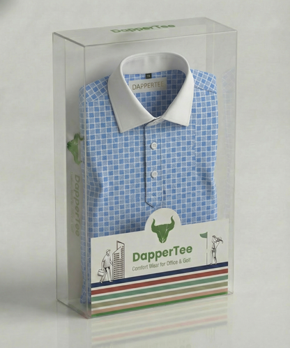 British Checks With White Collar Office Polo