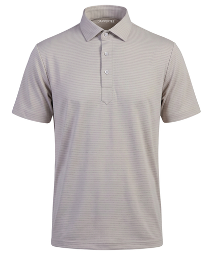 Premium Stripe Jaquard Light Khaki DapperTee Polo For Office