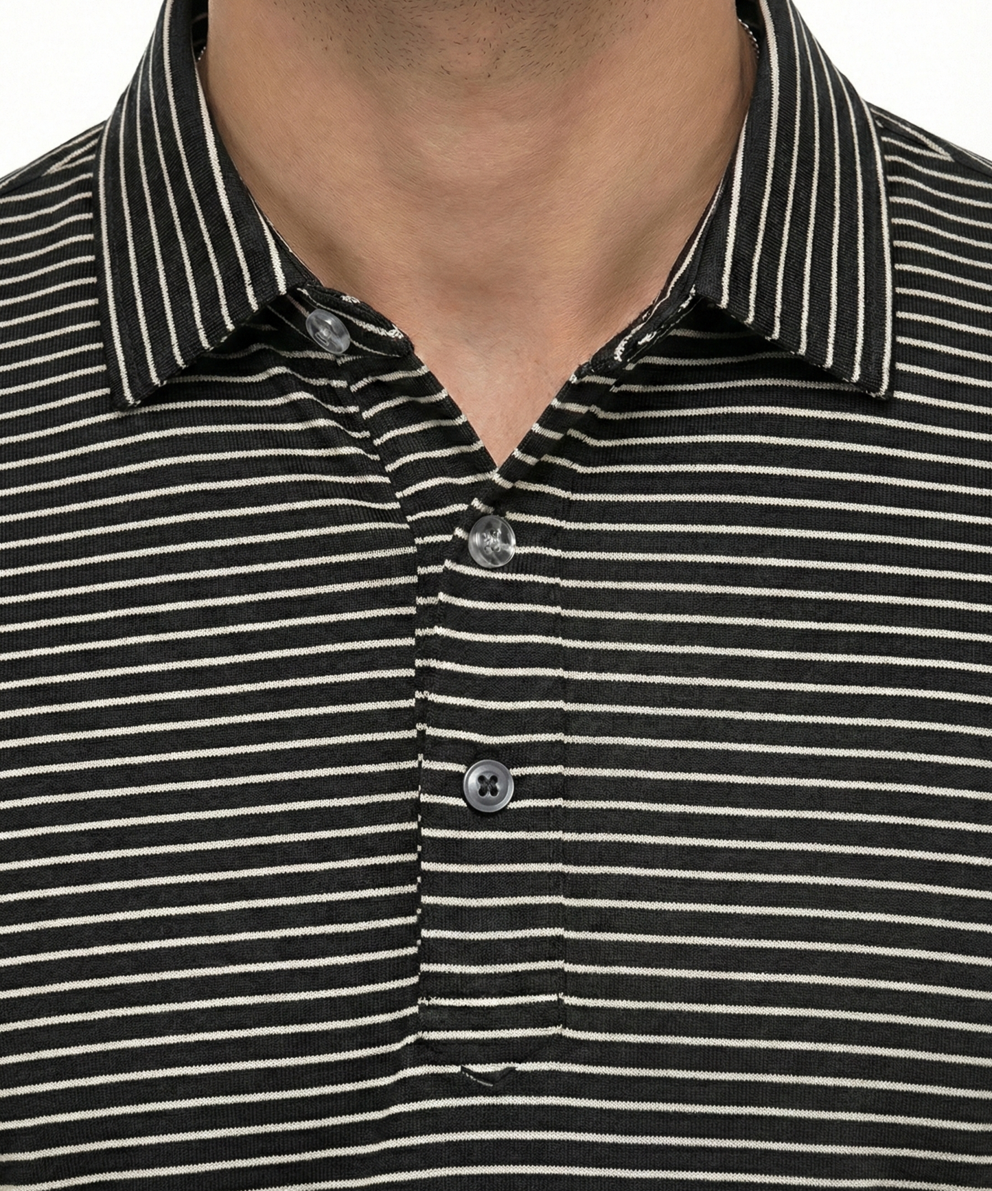 Stunning Black White Stripe Polo For Office