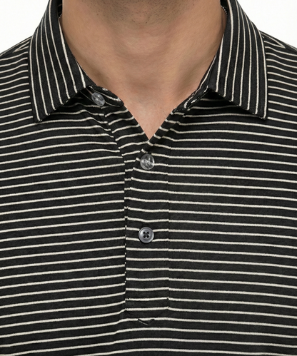 Stunning Black White Stripe Polo For Office