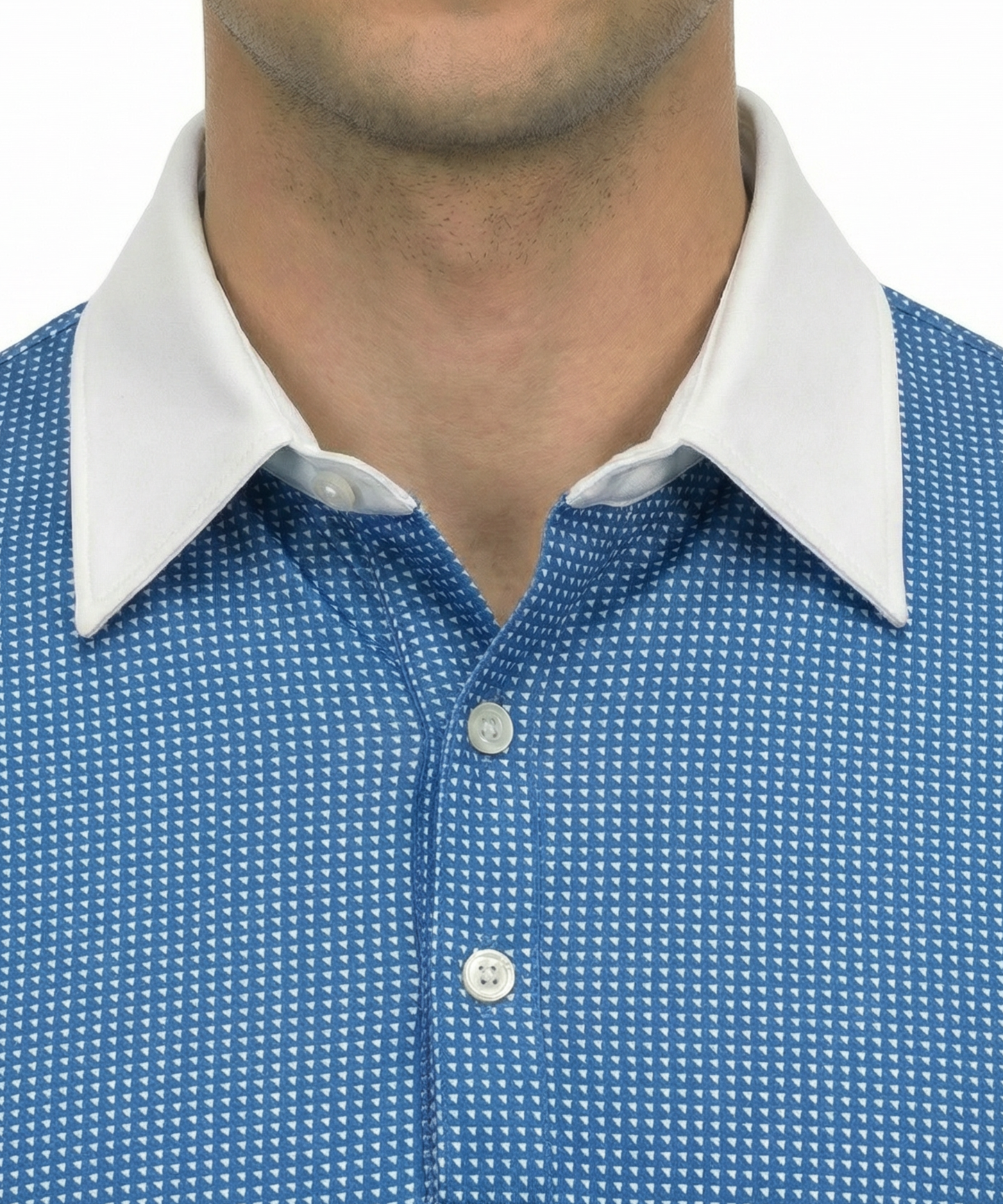 French Style Houndstooth Design Office Polo With White Collar