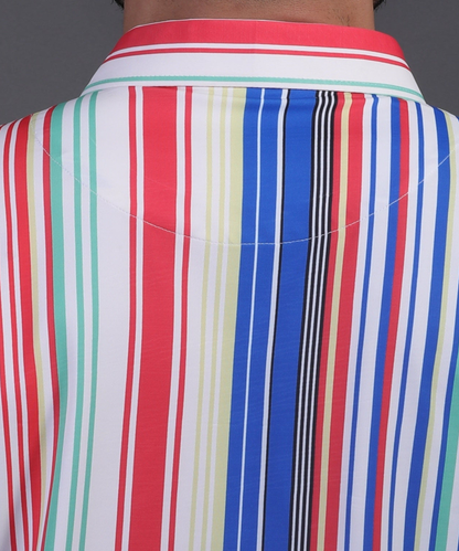 DapperTee Luxe Vertical polo showcasing relaxed fit for professional men’s athletic style.