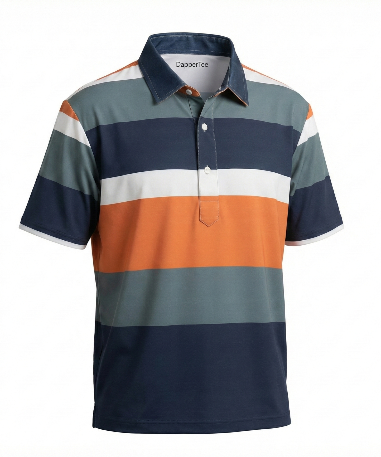 Pure Essential Flex Green Black White Orange Polo