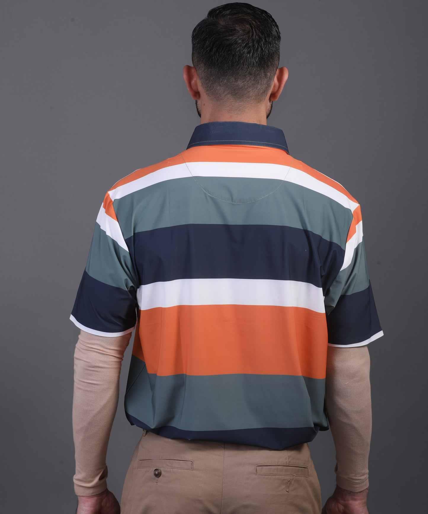 Pure Essential Flex Green Black White Orange Polo