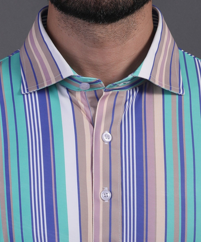 DapperTee stretchable golf polo demonstrating relaxed fit and high performance breathable polyamide.
