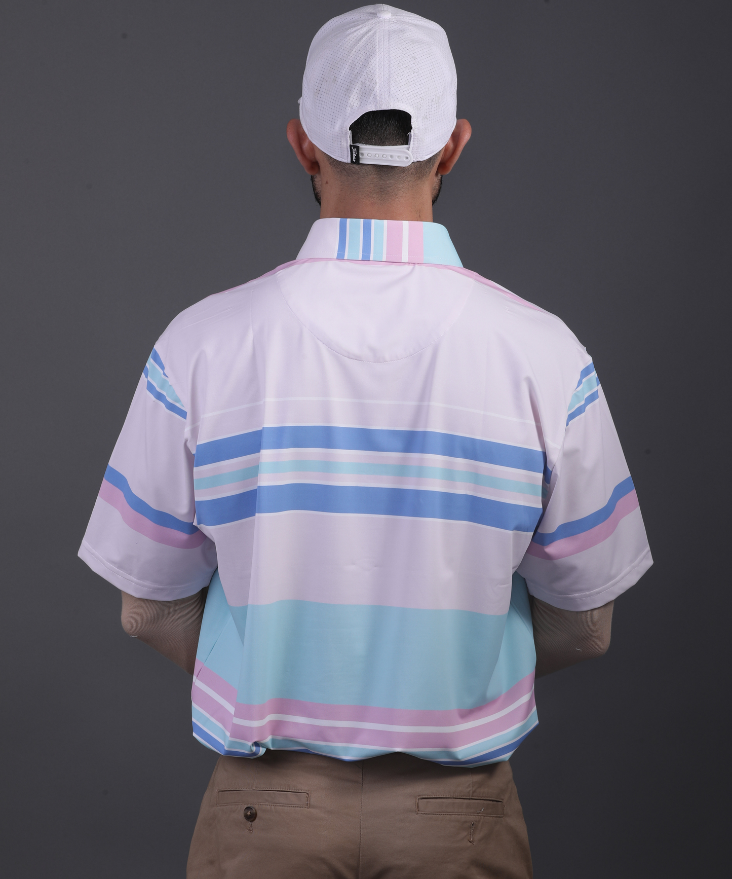 Pure Essential Flex Smooth Light Pink Stripe Polo