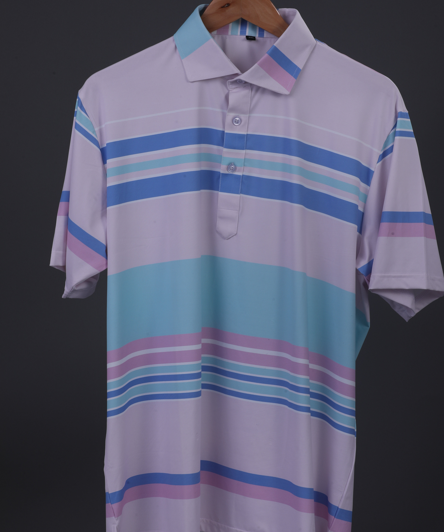 Pure Essential Flex Smooth Light Pink Stripe Polo