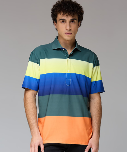 Men’s DapperTee colorful golf polo breathable polyamide fabric professional athletic performance gear.