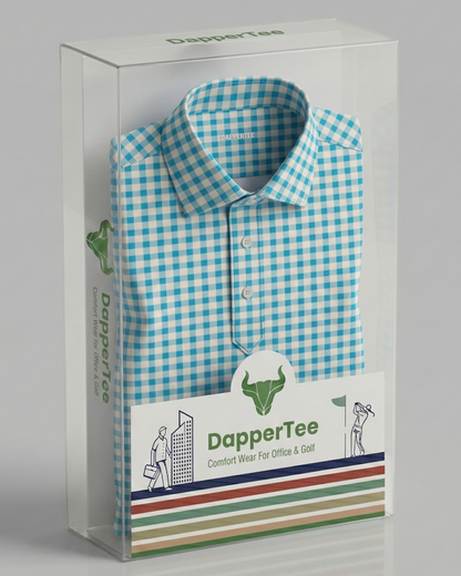 British Oxford Blue & White Checks Office Polo