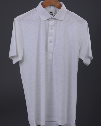 Regal Ultimate Jaquard Design Structure White Polo