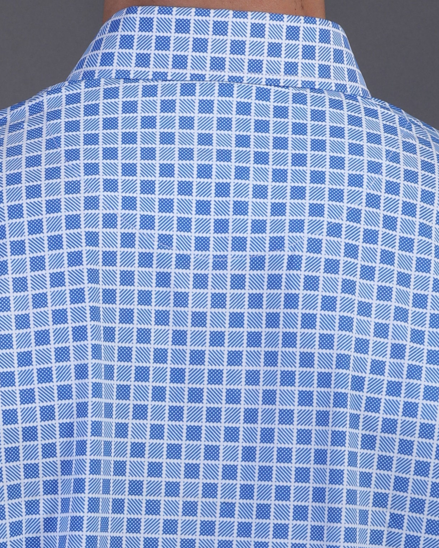 Regal Light Blue Square Jaquard Print Polo