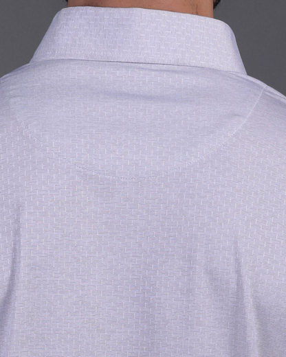 DapperTee grey jacquard polo featuring professional back yoke and premium tapered fit.