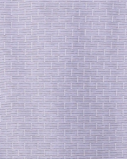 Close-up specialized jacquard knit polyamide fabric texture on DapperTee grey office polo.