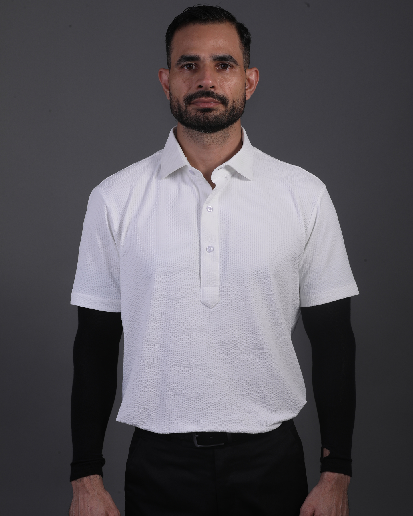 Regal Dot Structured Jaquard White Polo