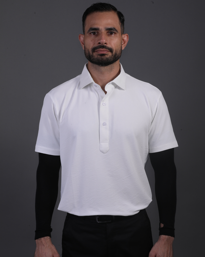 Regal Dot Structured Jaquard White Polo
