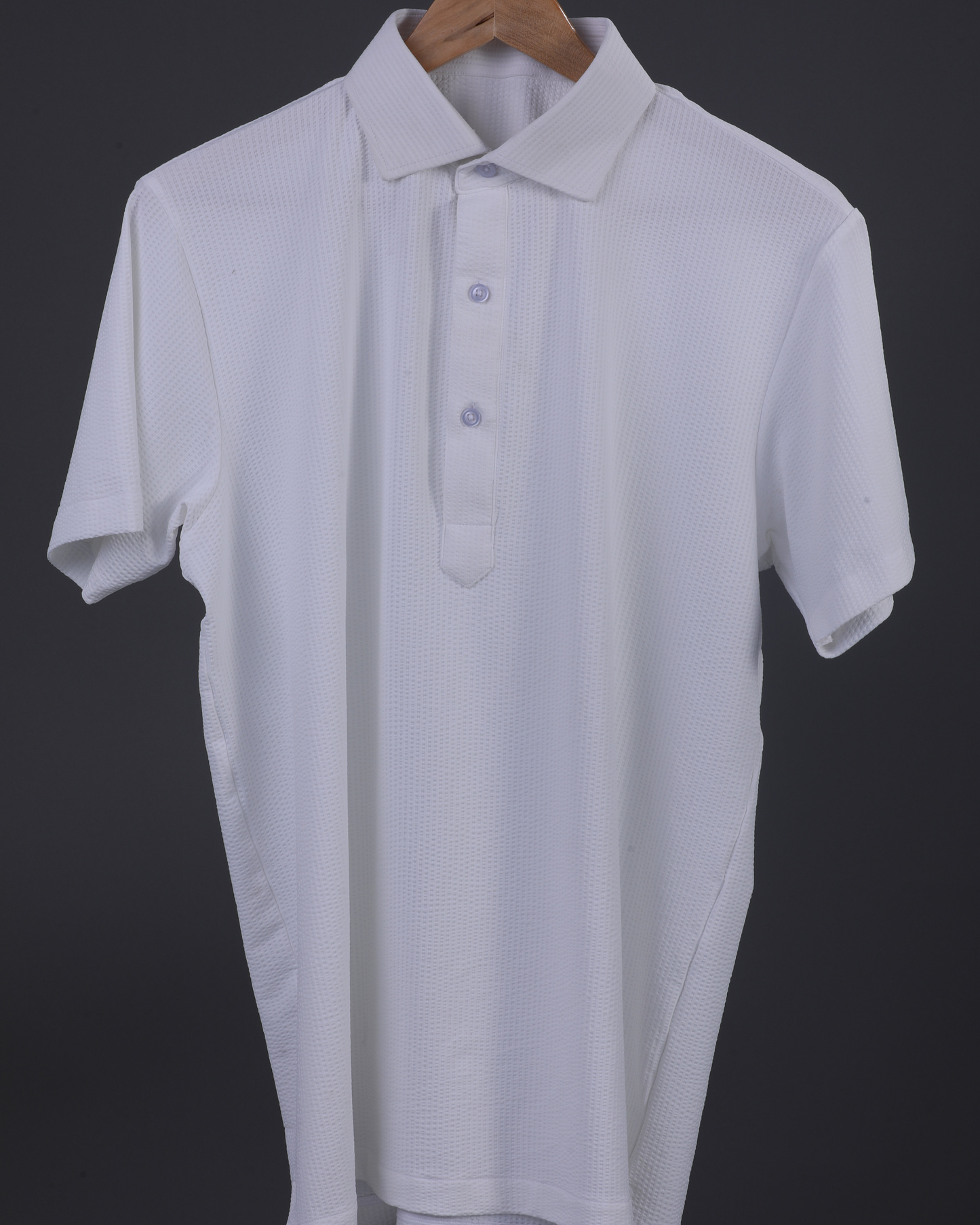 Regal Dot Structured Jaquard White Polo