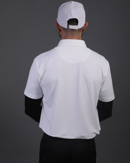 Regal Dot Structured Jaquard White Polo