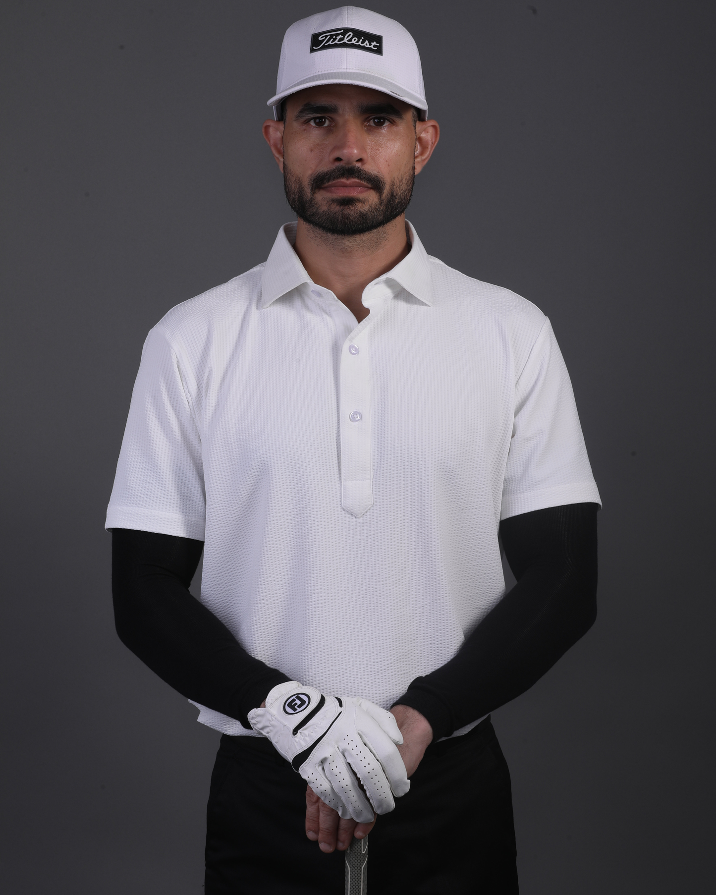 Regal Dot Structured Jaquard White Polo