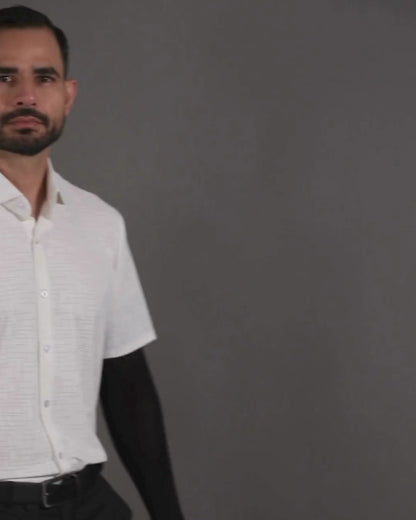 Performance video showcasing DapperTee stretchable open polo during a professional corporate meeting.