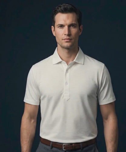 Icelandic Elegant White Striper Polo For Office