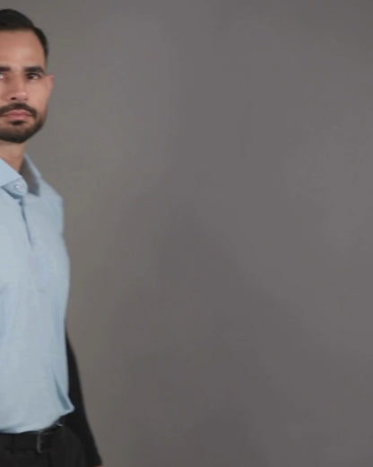 Performance video showcasing DapperTee stretchable knit polo during a professional corporate meeting.