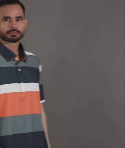 Performance video showcasing DapperTee stretchable golf polo fabric during professional athletic movement.