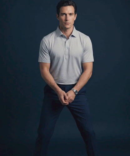 Prestige Classic Superior Grey Jaquard Polo