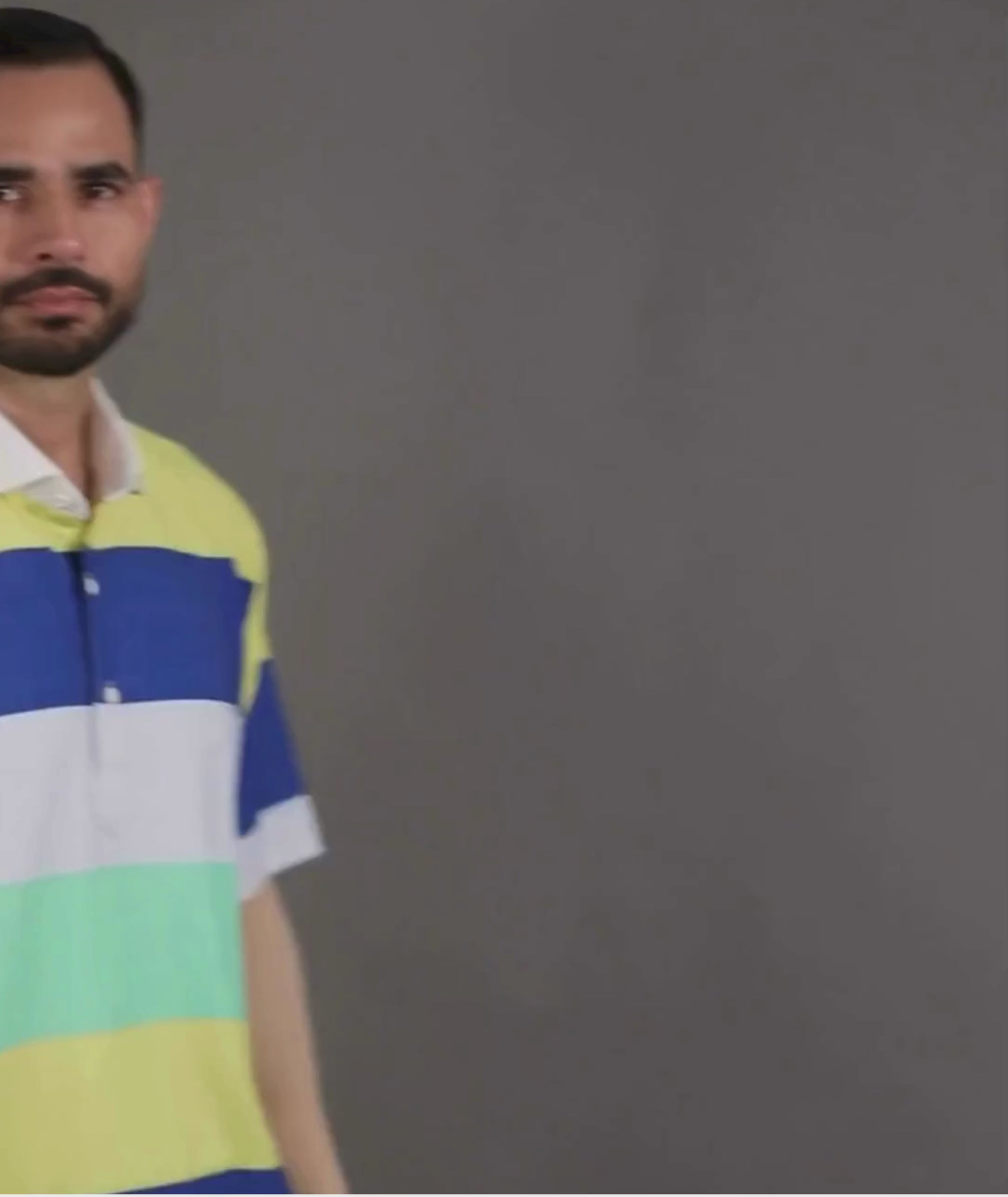 Performance video showcasing DapperTee stretchable golf polo fabric during professional athletic movement.