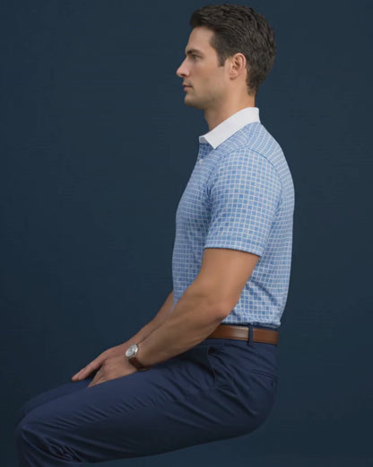 British Checks With White Collar Office Polo