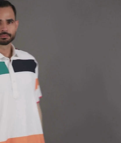 Performance video showcasing DapperTee stretchable golf polo fabric during professional athletic movement.