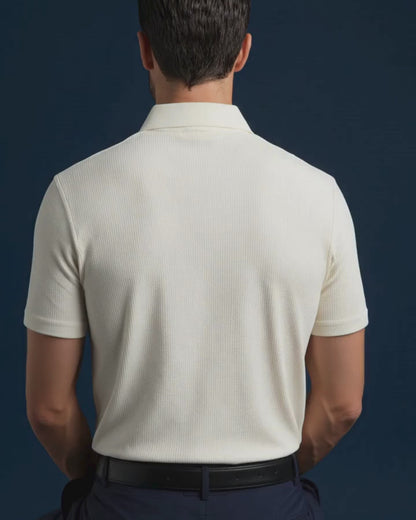 Regal Dot Structured Jaquard White Polo
