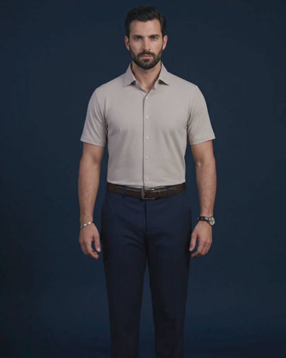 Prestige Classic Line Jaquard Open Polo Shirt