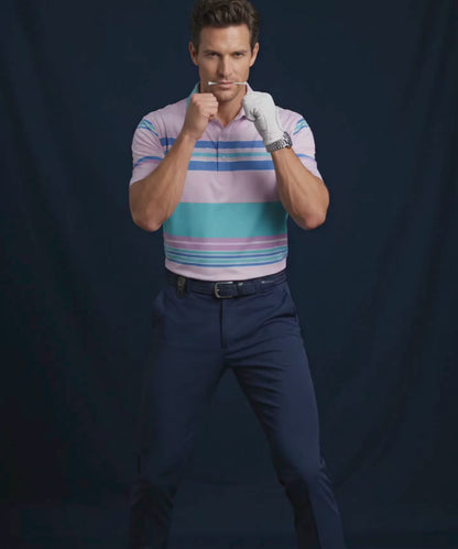Pure Essential Flex Smooth Light Pink Stripe Polo