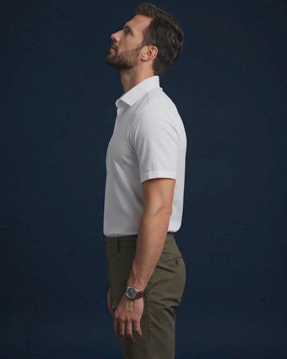 Regal  Superior White Open Polo Shirt