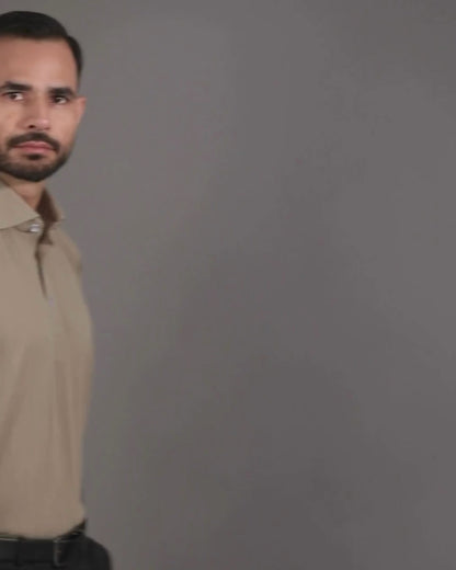 Performance video showcasing DapperTee stretchable striped polo during a professional corporate meeting.
