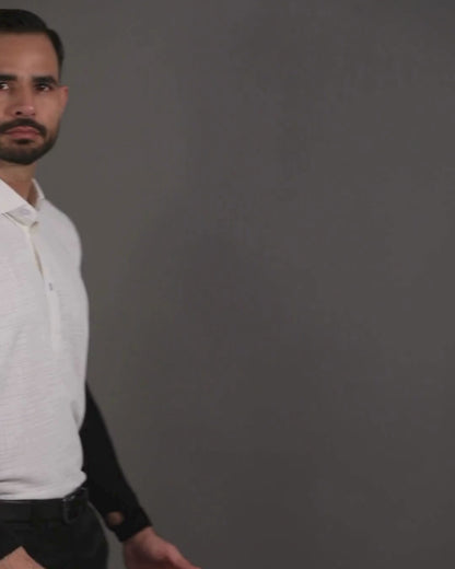 Regal Ultimate Jaquard Design Structure White Polo