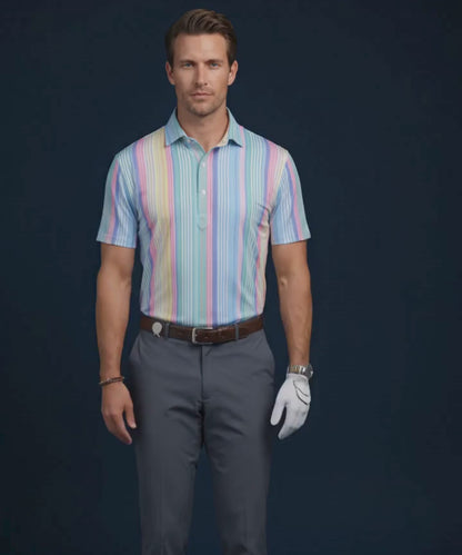 Vertical Luxe Stripes In Pastel Color Polo
