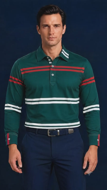 Barcelona Racing Stripe Full Sleeve Play Polo