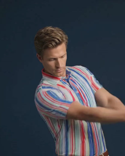 Luxe Vertical Stripes Multicolor Polo