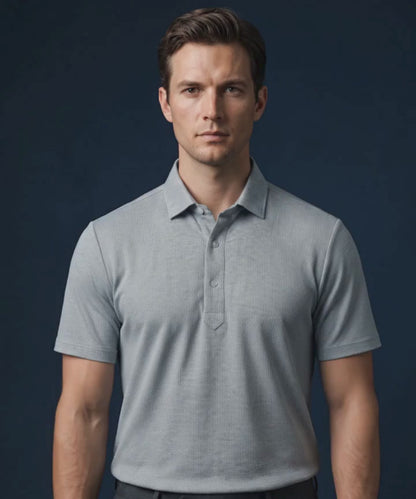Afrikaans Ultra Silver Jaquard Polo For Office