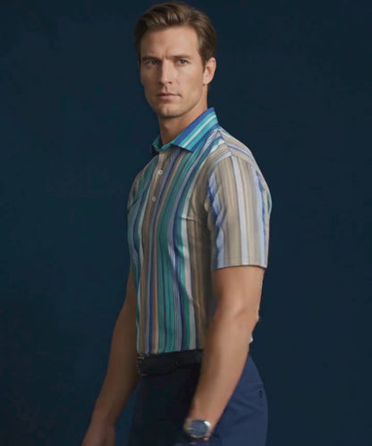 Luxe Vertical Stripes Multicolor Polo