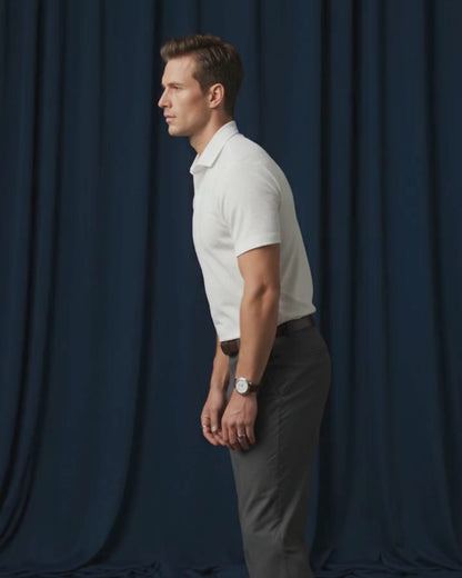 Regal Dot Structured Jaquard White Polo Shirt